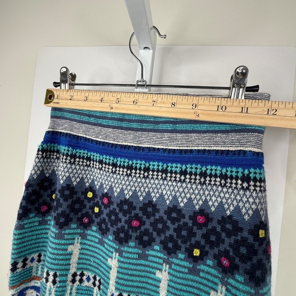 Anthropologie HWR Wool Blend Sweater Pencil Skirt Magenta/Hot Pink Accents‎ Sz S - Picture 10 of 12